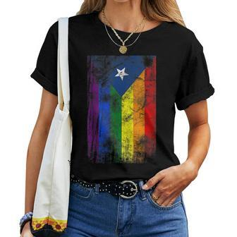Puerto Rico Gay Flag Rainbow Lgbt Pride Women T-shirt | Mazezy