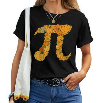 Pumpkin Pi Math School Retro Fall Halloween Teacher Halloween For Teacher Women T-shirt | Mazezy
