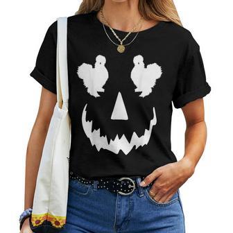 Pumpkin Silkie Chicken Halloween Women T-shirt - Monsterry CA