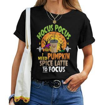 Pumpkin Spice Latte Halloween Fall Latte Women T-shirt | Mazezy