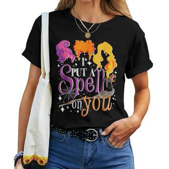 I Put A Spell On You Retro Fall Halloween Costume Women T-shirt - Seseable