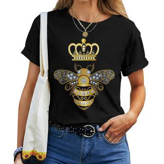 Queen Bee Crown Girls Honey Hive Beekeeping Bee Women T-shirt - Seseable