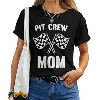 Race Car Birthday Matching Racing Family Mom Pit Crew For Mom Women T-shirt Crewneck | Mazezy CA