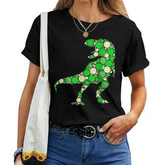 Rainbow Dot Day Dinosaur T-Rex Lover International Dot Day Women T-shirt | Mazezy