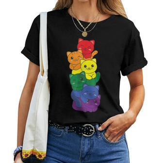Rainbow Flag Pride Month Lgbtq Rainbow Cat Women T-shirt