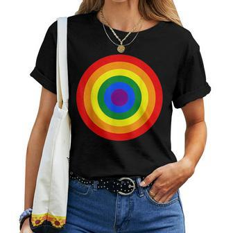 Rainbow Gay Pride Target Women T-shirt | Mazezy