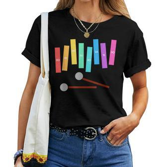 Rainbow Music Xylophone Women T-shirt | Mazezy