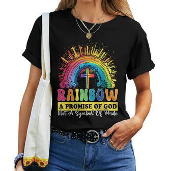 Rainbow A Promise Of God Not A Symbol Of Pride Pride Month s Women T-shirt Crewneck | Mazezy DE