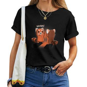 Rawr Cute Red Panda Ferocity Rawsome Women T-shirt | Mazezy
