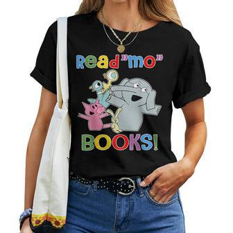 Read Mo Book Cute School Teacher Librarian Elephant Pigeon Women T-shirt - Monsterry DE