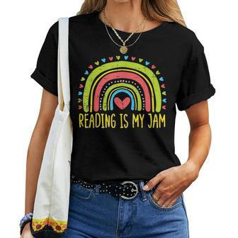 Reading Jam Rainbow Cute Teacher Librarian Bookworm For Teacher Women T-shirt | Mazezy