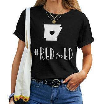 Red For Ed Arkansas Teacher Public Education Women T-shirt | Mazezy