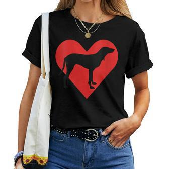 Red Heart Dog Ariegeois Women T-shirt | Mazezy