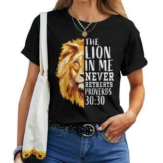 Religious Christian Bible Verse Men Dad Lion Of Judah Women T-shirt | Mazezy