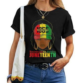Remembering My Ancestors Junenth Black Women Black Pride Women T-shirt - Seseable