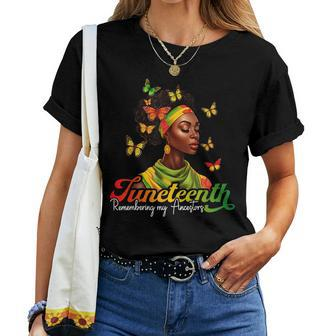 Remembering My Ancestors Junenth 1865 Black Women History Women T-shirt Crewneck Short Sleeve Graphic - Thegiftio UK