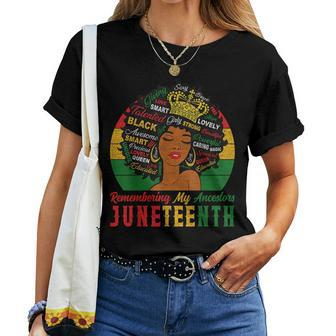 Remembering My Ancestors Junenth Freedom Black Women Girl Women T-shirt Crewneck Short Sleeve Graphic - Thegiftio UK