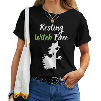 Resting Witch Face Halloween Fall Trick Or Treat Sassy Women T-shirt | Mazezy