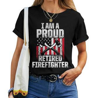 Retired Firefighter Pride Fireman Retirement Women T-shirt | Mazezy