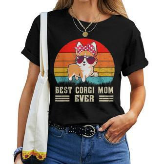Retro Best Corgi Mom Ever- Cute Girl Corgi Women T-shirt Crewneck | Mazezy
