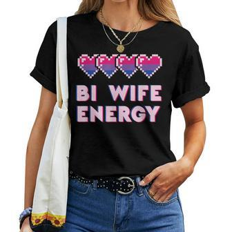 Retro Bi Wife Energy Lgbt Pride Bisexual Flag Gay Marriage Women T-shirt Crewneck | Mazezy DE