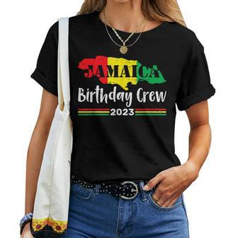 Retro Birthday Crew Jamaica 2023 Men Women Party Matching Women T-shirt Short Sleeve Graphic - Thegiftio UK