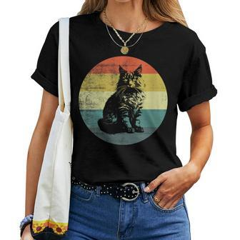 Retro Kurilian Bobtail Cat Women T-shirt | Mazezy