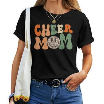 Retro Groovy Cheer Mom Cheerleading Cheerleader Women T-shirt | Mazezy