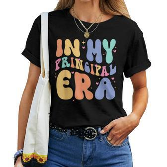 Retro Groovy In My Principal Era Back To School Teacher Women T-shirt - Seseable