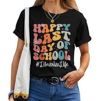 Retro Librarian Life Happy Last Day Of School Teacher Women T-shirt | Mazezy
