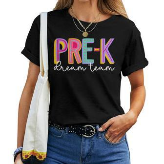 Retro Pre-K Dream Team Groovy Teacher Back To School Women T-shirt - Seseable