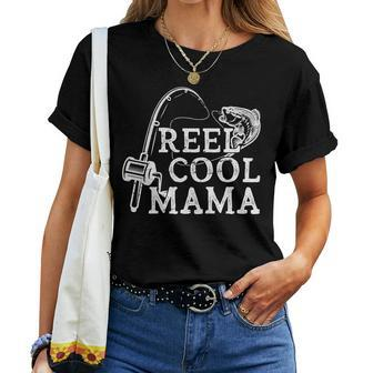 Retro Reel Cool Mama Fishing Fisher For Women Women T-shirt | Mazezy