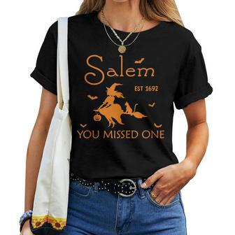 Retro Salem You Missed One Est 1692 Massachusetts Halloween Women T-shirt | Mazezy