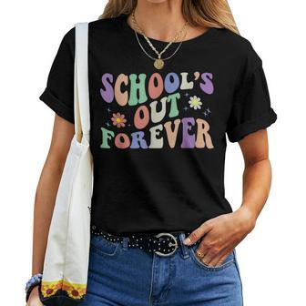 Retro Schools Out Forever Teacher Retirement Women T-shirt | Mazezy