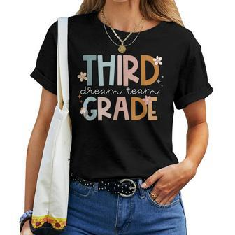 Retro Third Grade Dream Team Groovy Teacher Back To School Women T-shirt | Mazezy