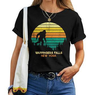 Retro Wappingers Falls New York Bigfoot Souvenir Women T-shirt | Mazezy