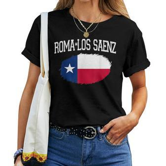 Roma-Los Saenz Tx Texas Flag Vintage Usa Sports Women Women T-shirt | Mazezy