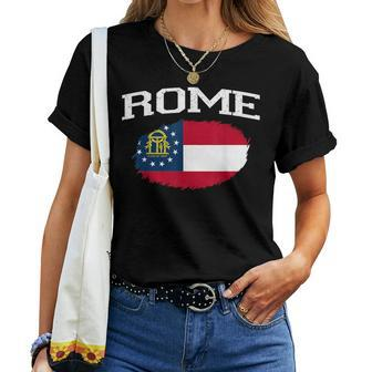 Rome Ga Georgia Flag Vintage Usa Sports Men Women Women T-shirt | Mazezy