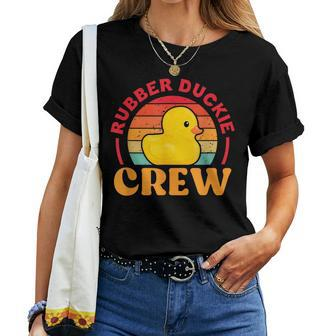 Rubber Duckie Crew Duck Duckling Retro Women T-shirt | Mazezy