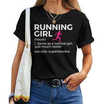 Running Girl Definition Runner Women T-shirt - Seseable