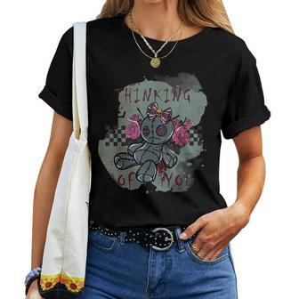 Women's Halloween Thinking Of You Voodoo Doll Fun Witchy For Women Women T-shirt | Mazezy