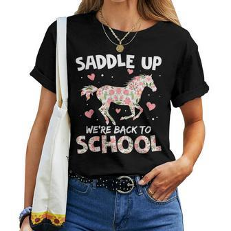 Saddle Up We're Back To School Horse Riding Student Teacher Women T-shirt | Mazezy CA