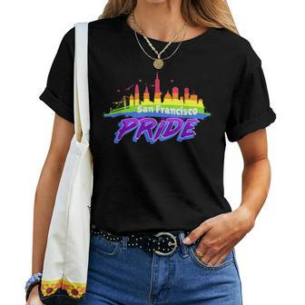 San Francisco Pride - Rainbow Golden Gate Bridge Women T-shirt | Mazezy