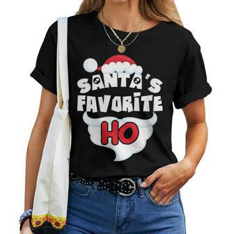 Santa's Favorite Ho Ugly Christmas Sweater Women T-shirt | Mazezy UK