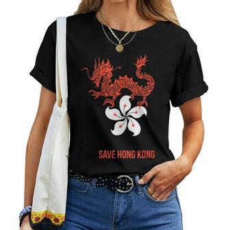 Save Hong Kong China Dragon Democracy Protest Graphic Women T-shirt | Mazezy CA