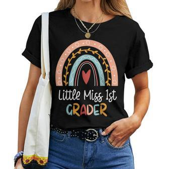 Back To School Little Miss 1St First Grader Rainbow Girls Women T-shirt | Mazezy