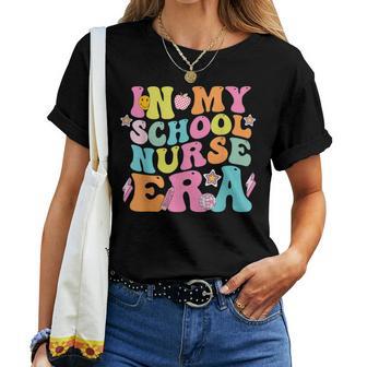 In My School Nurse Era Groovy Back To School Life Women T-shirt - Thegiftio