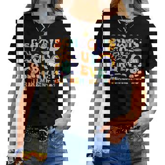 Schools Out Forever Retired Teacher Groovy Retirement 2023 Women T-shirt | Mazezy