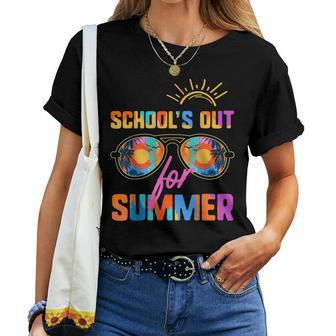Schools Out For Summer Teachers Vacation Retro 70S 80S Women T-shirt | Mazezy