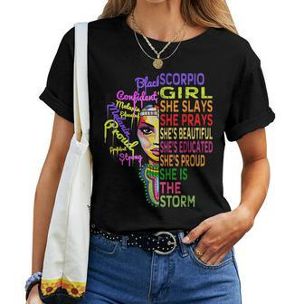 Scorpio Birthday For Birthday Girl Women T-shirt | Mazezy